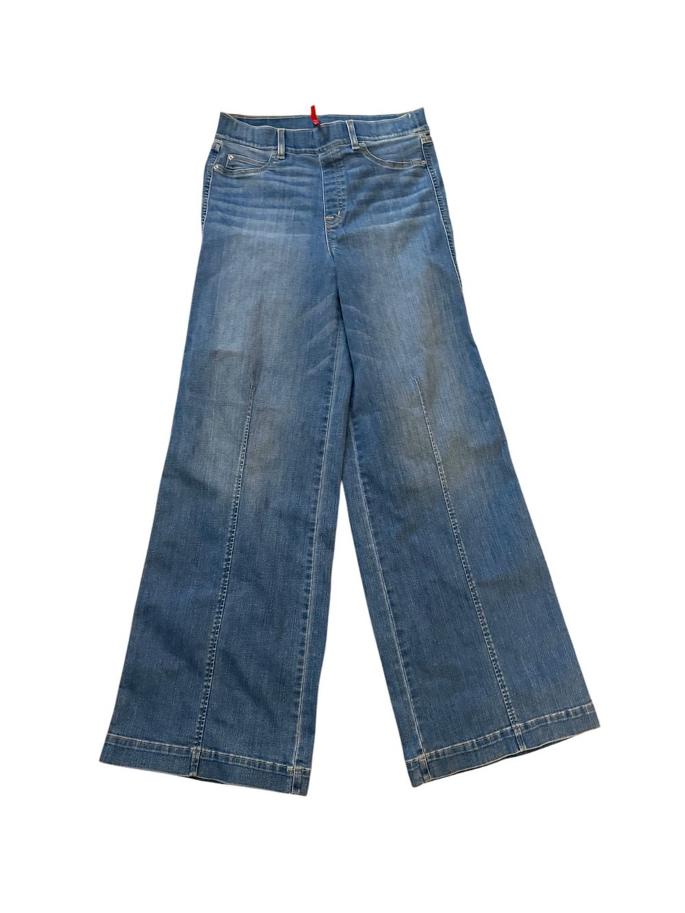 Spanx Pretty Please Houston Wide Leg Jeans Tall Large Stretch Quiet Luxury NWOT - Picture 5 of 7